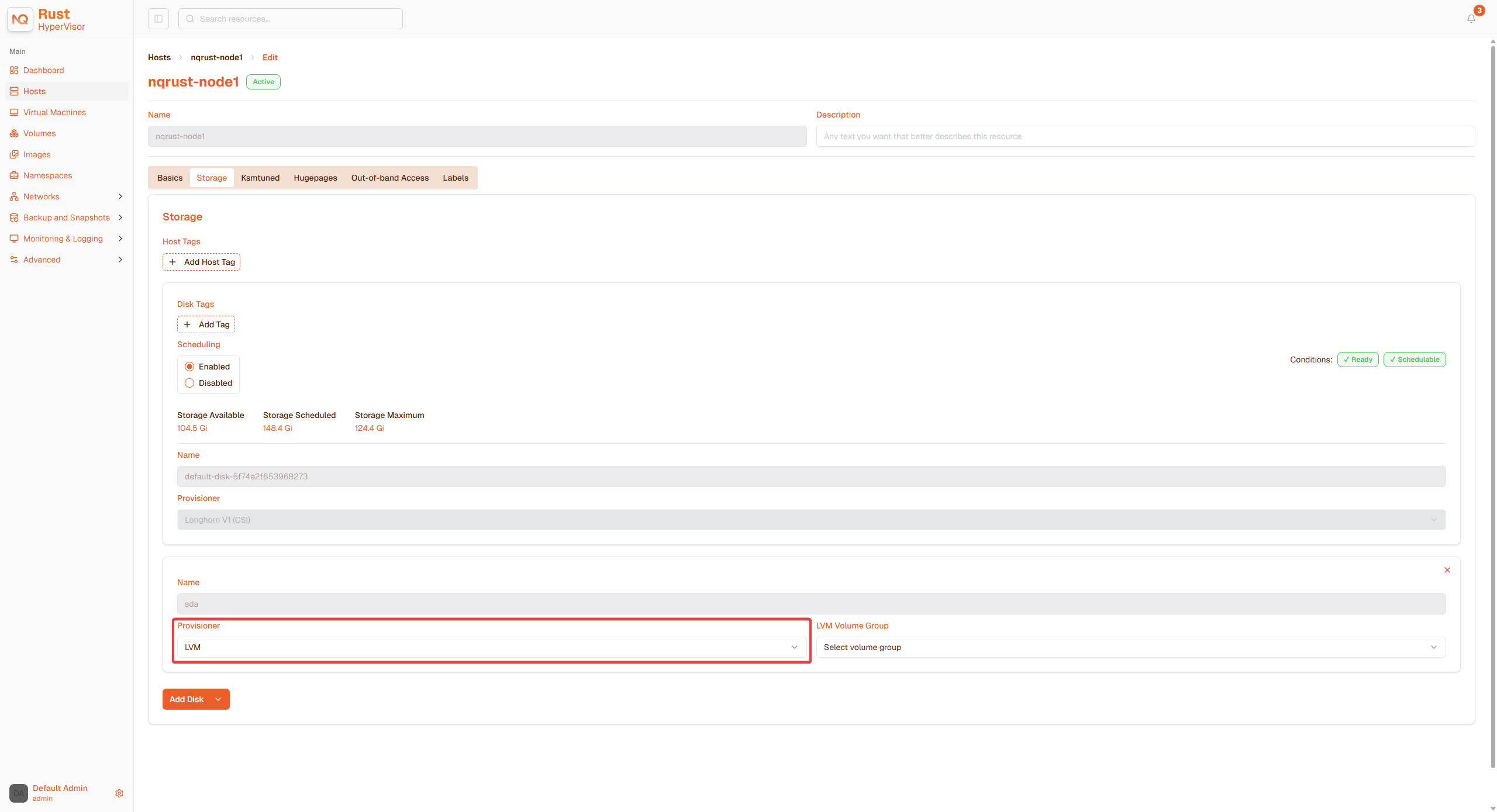 Provisioner LVM