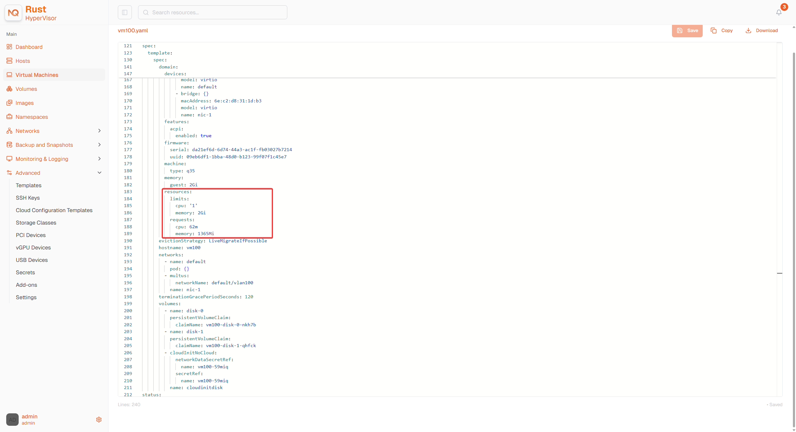 vm overcommit config